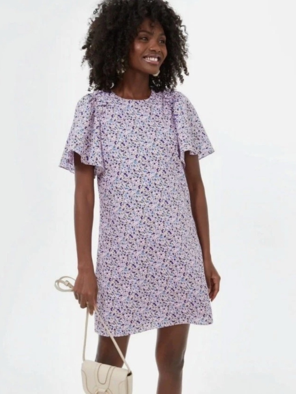 Tuckernuck x Hyacinth House Lavender Lilac Mini Floral Flutter Puff Sleeve Dress